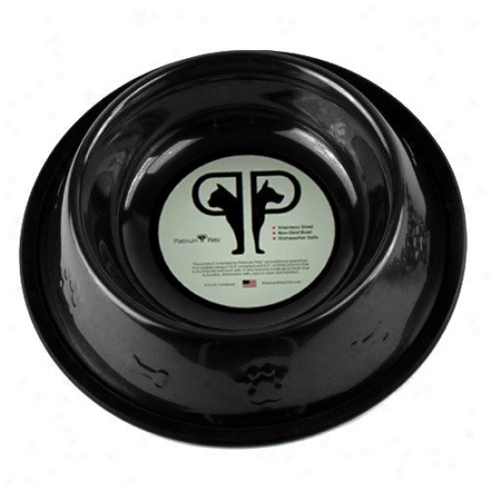 Platinum Pets Embossed Dog Bowl In Black