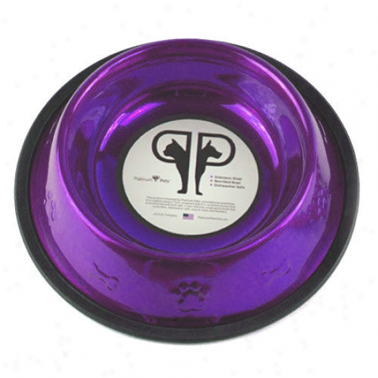 Plztinum Pets Embossed Dog Bowl In Purple