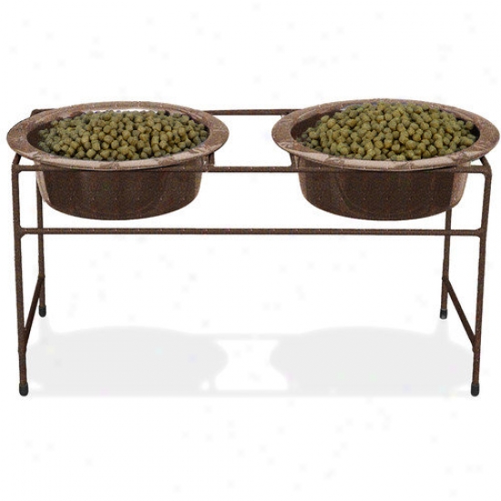Platinum Pets Modern Double Vein Diner Be upon the feet With Two Wide Rimmed Bowl