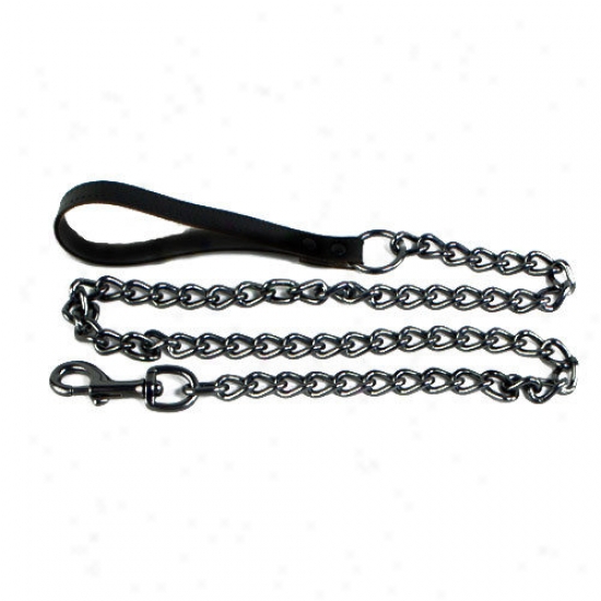 Platinum Pets Steel Dog Lwash In Black Chrome With Black Nylon Handle
