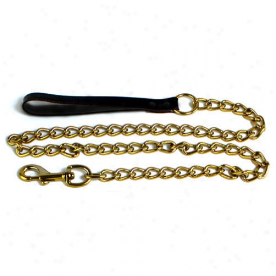 Platinum Pets Steel Dog Leash In Gold With Black Nylon Handle