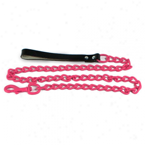Platinum Pets Steel Dog Leash In Minnow With Black Leather Handle