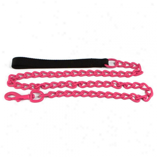 Platinum Pets Steel Dog Leash In Pink With Black Nylon Handle