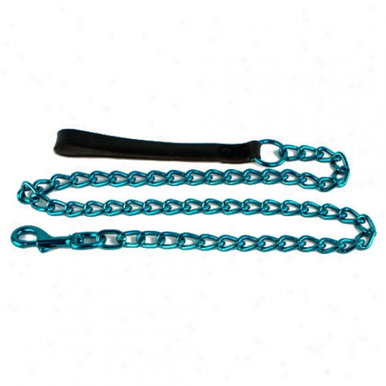 Platinum Pets Steel Dog Leash In Teal With Black Nylon Handle