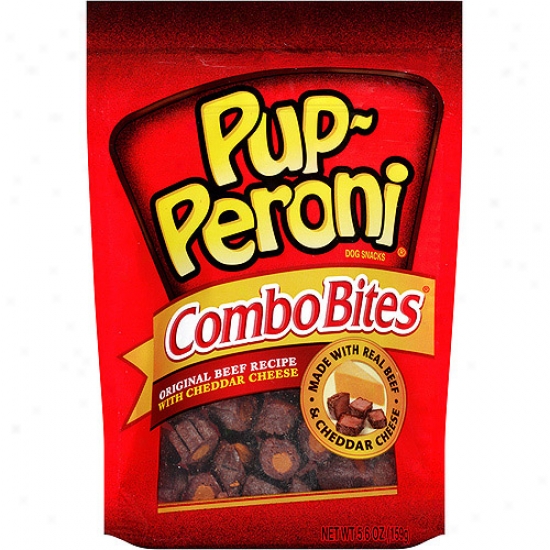Puo-per0ni Combo Bites Original Beef Recipe With Cheddar Cheese Dog Snacks, 5.6 Oz