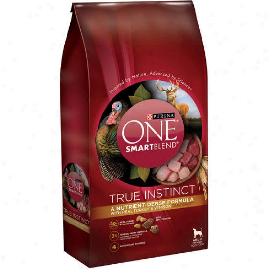 Purina One Smartblend True Instinct With Real Turkey Anf Vemison Premium Adult Dog Food, 15 Lbs