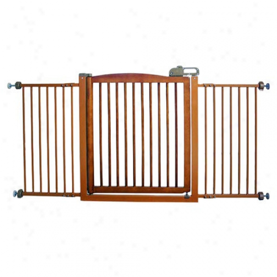 Richell Extra-wide One-touch Wooden Fondling Gate In Autumn Matte Finish