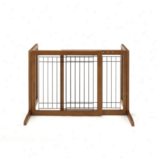 Richell Freestanding Pet Gate, Small, Brown