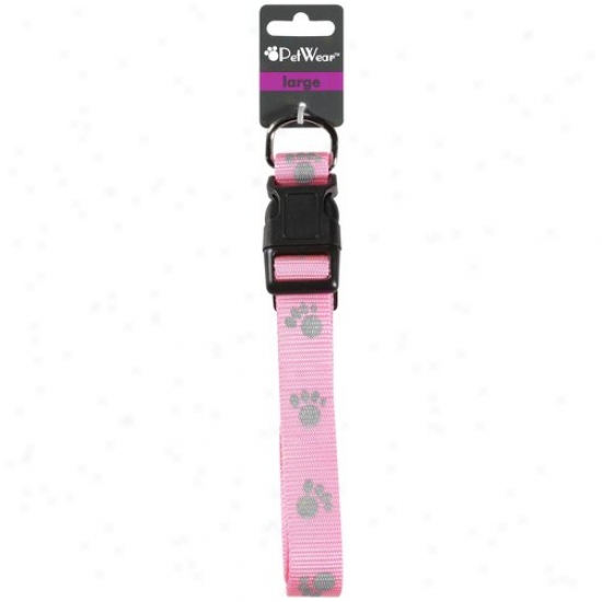 Rose America Corp. Petwear Large Reflective Collar, Pink, 1ct