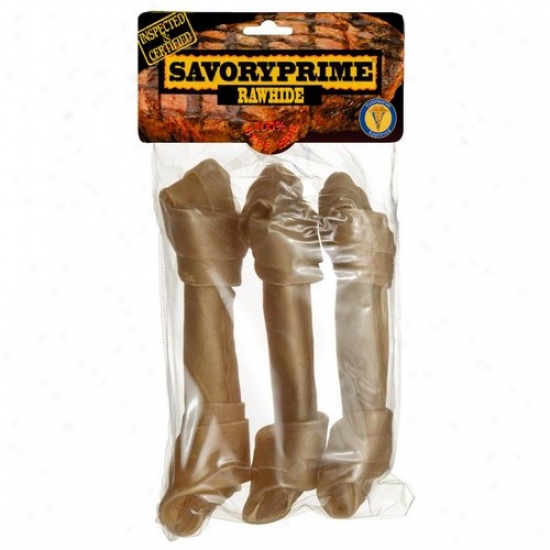 Savory Highest 00019 7.5in Rawhide Knkt Dog Bone 3 Count