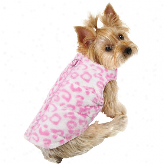 Simply Dog Fur Leopard Bomber Dog Jacket, Pink, (multiple Sizes Available)