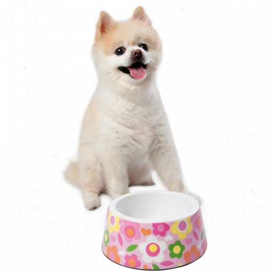 Simplydog Pink Multi-floral Bowl, Set Of 2