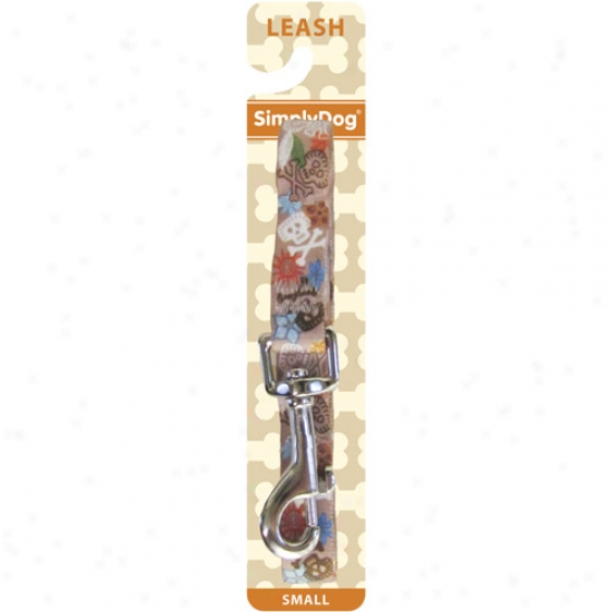 Simplydog Tiki Print Dog Leash, Small, Brown