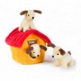 Zippy Burrow Dog House Squeaky Plush Hide-and-seek Dog Toy