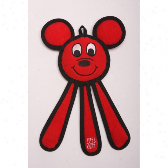 Tuff Enuff Dangles Mouse Dog Toy In Red