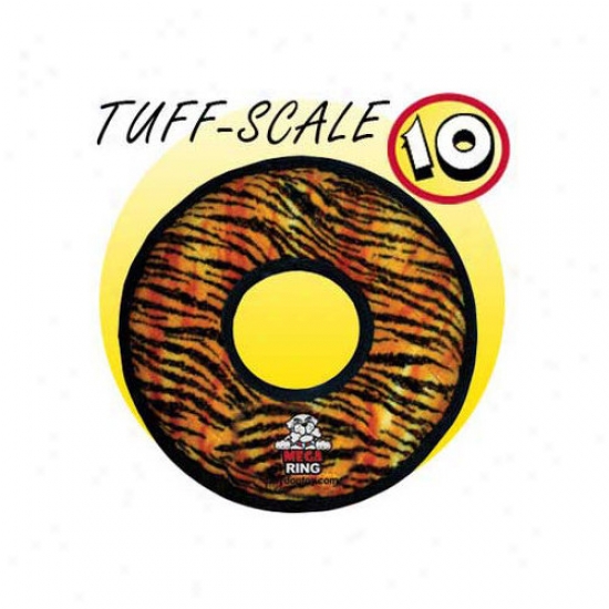 Tuffy's Fondling Products Mega Ring Dog Toy In Tiger