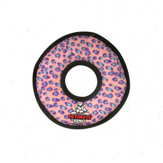 Tuffy's Pet Products Ultimate Ring Dog Toy In Pink Leopard