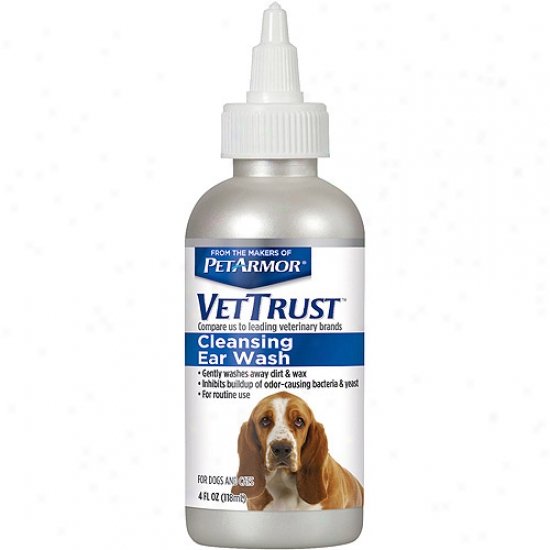 Vettrust Cleansing Ear Wash For Dogs & Cats, 4 Fl Oz