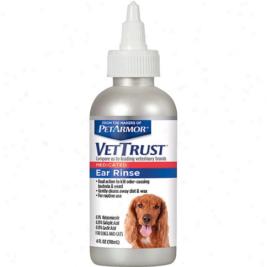 V3ttrust Medicated Ear Rlnse For Dogs & Cats, 4 Fl Oz