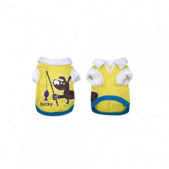 Wagheqrted Fishing Dog Top In Yellow