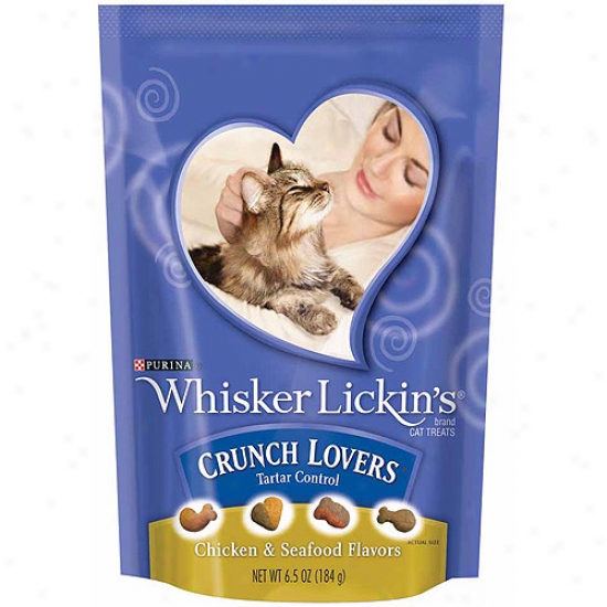 Whisker Lickin's Crunch Lovers Chicken & Seafood Flavors Cat Treats, 6.5 Oz