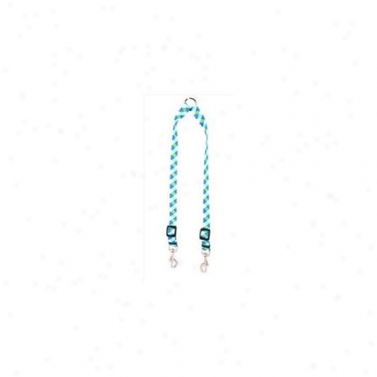 Golden Dog Design Bga110 Blue And Green Arrgyle With Stripes Coupler Lead - Large