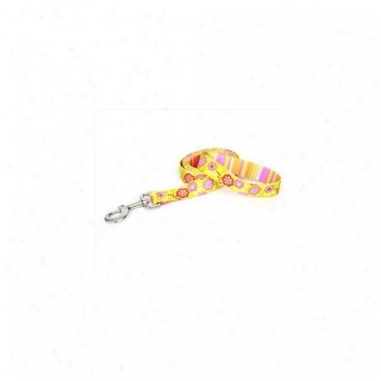 Yellow Dog Design Bqp105ld Green Bouquet Attending Pink Stripe Lead - 3/4 Inch X 60 Inch