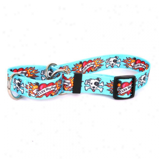 Yell0w Dog Design I Luv My Dog Martingale Collar
