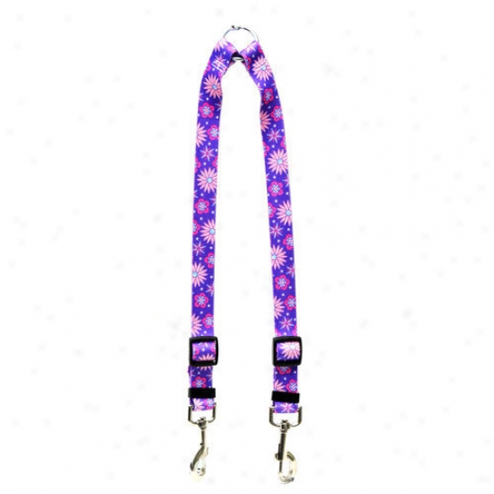 Yellow Dog Design Purple Flowers Coupler Lead