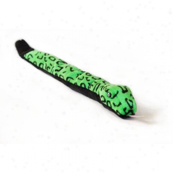 Zippypaws Snake Green/black 2 Squeaker Plush Dog Toy?