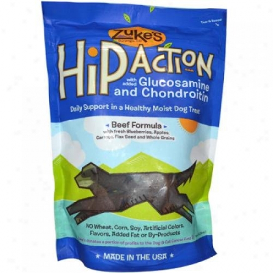Zuke's Hip Action Daily Hip And Joint Support Treat For Dogs Beef 1 Lb