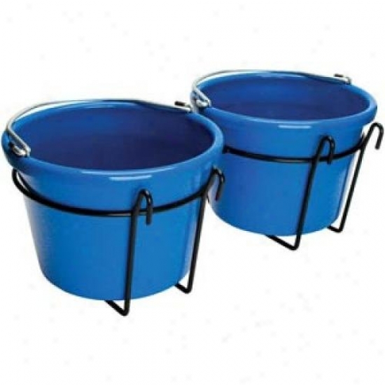 Teksupply 103879 Double Bucket Holder - Fits Over 1/4 Diameter Wire Fencing