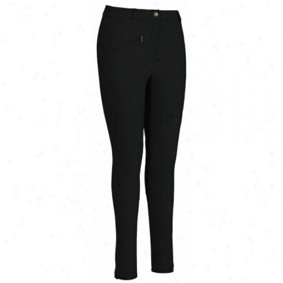 Tuffrider Ladies Ribb Knre Patcu Regular Breeches