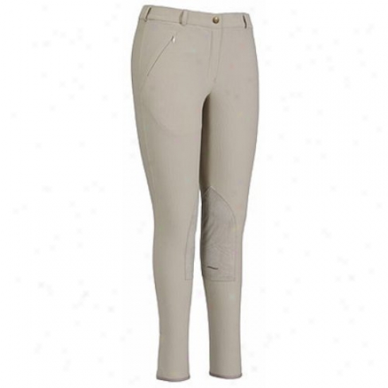 Tuffrider Ladies Ribb Lowrisw Knee Patch Long Breeches