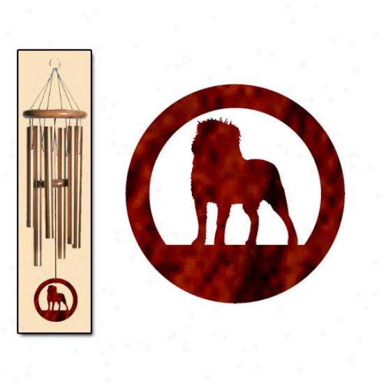 Affenpinscher Wind Chijes Medium Bronze
