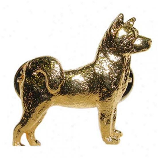 Akita Pin 24k Gold Plated