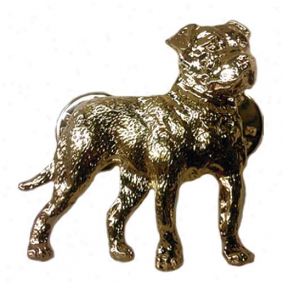 American Bulldog Pin 24k Gold Plated