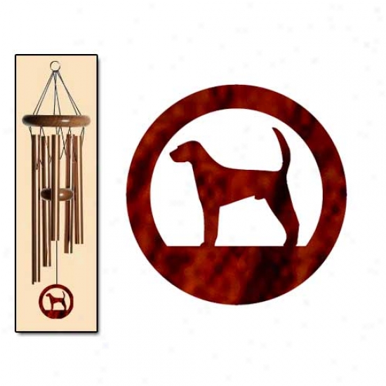 American Foxhound Wind Chimes Small Bronze