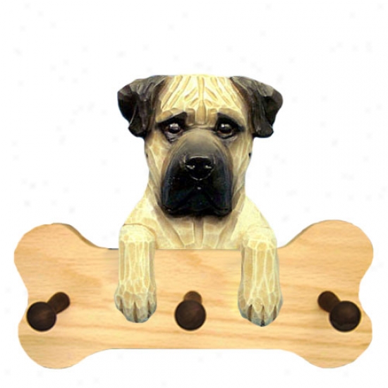 Apricot Bullmastiff Bone Hang Up Natural Oak