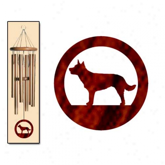 Australian Kelpie Wind Chimes Medium Bronze
