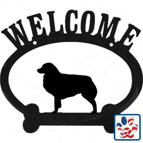 Australian Shepherd Metal Welcome Sign