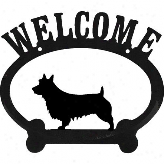 Australian Terrier Metal Welcome Sign
