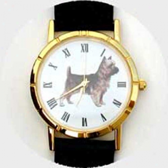 Australian Terrier Watch - Small Face, Black Leather