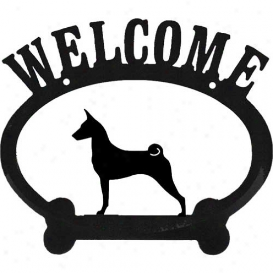 Basenji Metal Welcome Sign