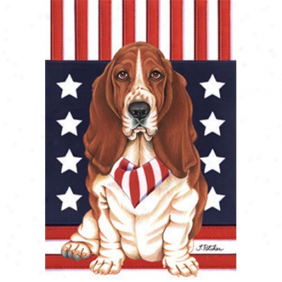 Basset Hound Patriotic Breed Garden Flag