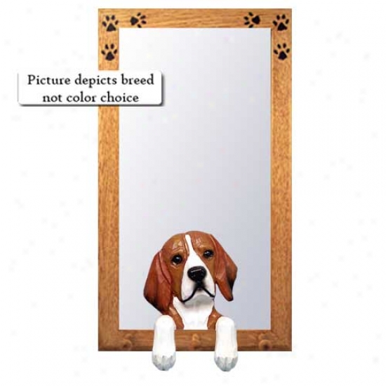 Beagle Hall Mirror Upon Basswood Pine Frame