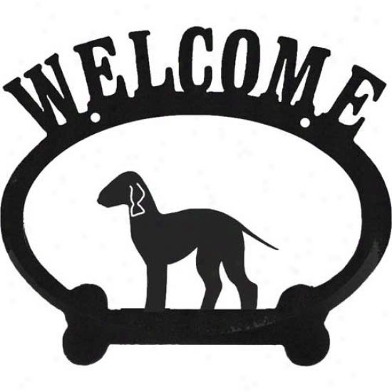 Bedlington Terrier Metal Welcome Sign