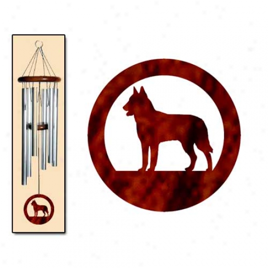 Belgian Malinois Wind Chimes Medium Sllver