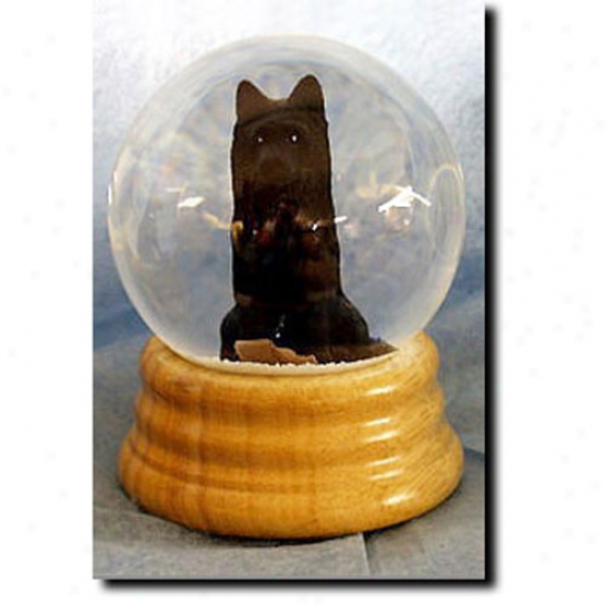 Belgian Shepherd dog Musical Snow Globe
