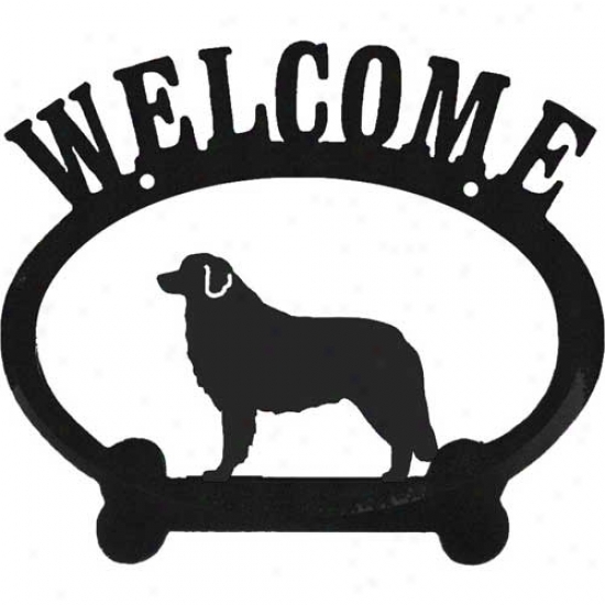 Brenese Mountain Dog Metal Welcome Sign